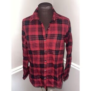 Woolrich Red Plaid‎ Flannel Shirt Womens Medium
